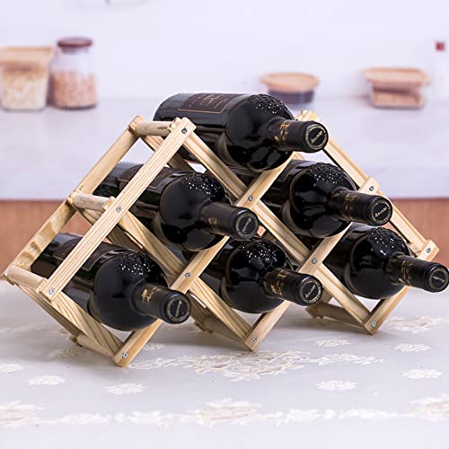 Soporte para botellas de vino plegable de madera miniatura 3