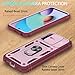 Redmi 10 Case, Xiaomi Redmi 10 4G Case with 3 Pcs Tempered Glass Screen Protector Built in Ring Stand Kickstand + Camera Cover, Hard PC Soft TPU Defender Full Body Protective Armor Case Cover - Wine