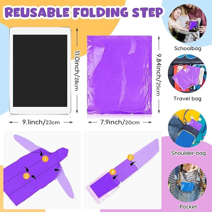 Image of BFONS 2-3 Pack Rain Ponchos for Kids, Reusable Raincoats for Boys Girls with Hood and Sleeves, Waterproof Rain Jackets