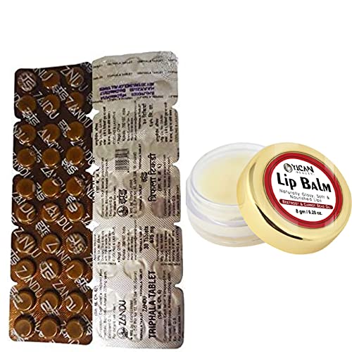Zandu Triphala Tablets (300 Tablets) 30 X 10 Tablets With Pack Of 1 Yican Lips Balm #TOP10