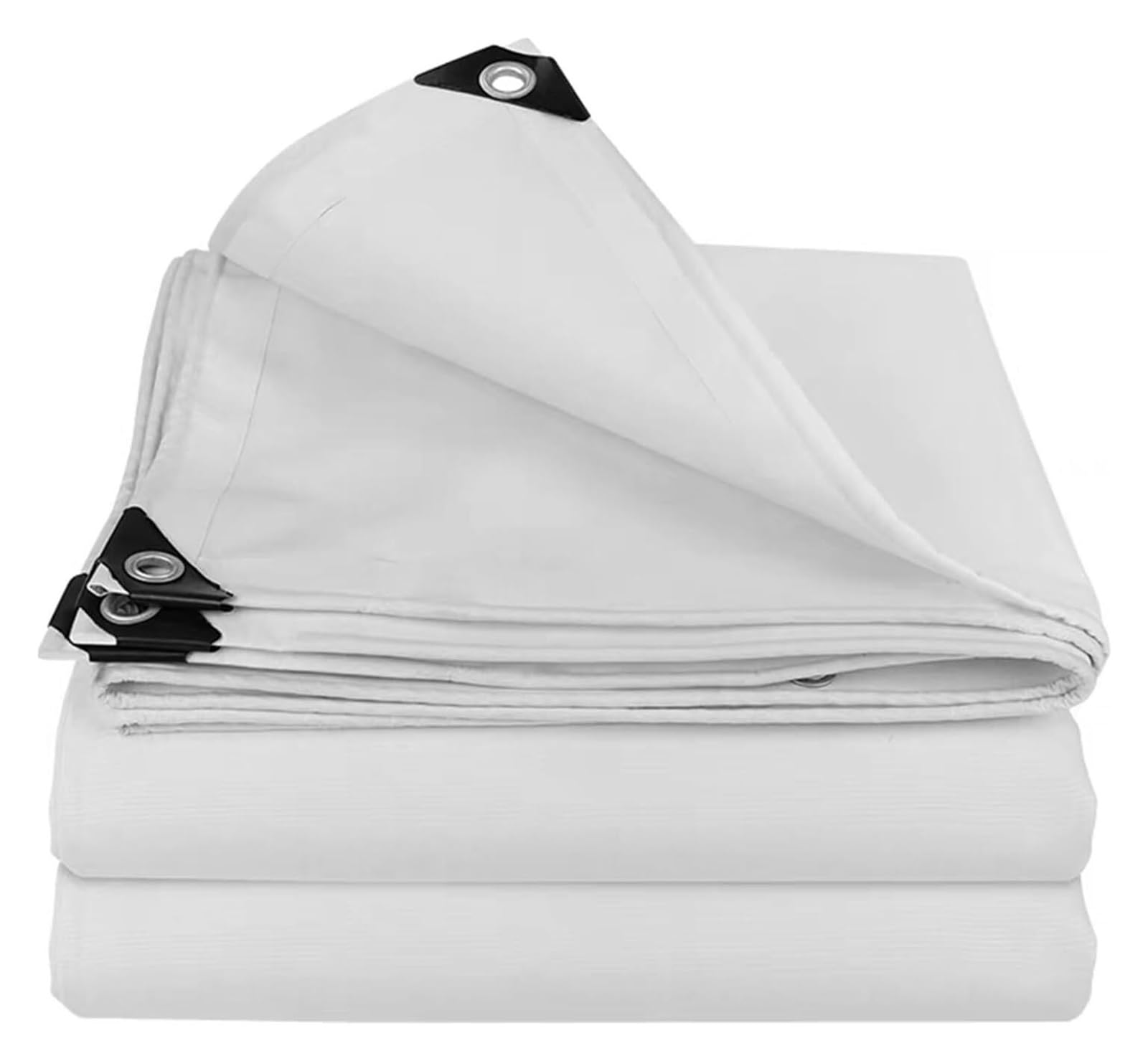 Heavy Duty Waterproof Cover Tarp, White Heavy Duty Canvas Tarp Cover, Aluminum Grommets, Multiple Sizes, Indoor Outdoor(3x5m(9.8ftx16.4ft))