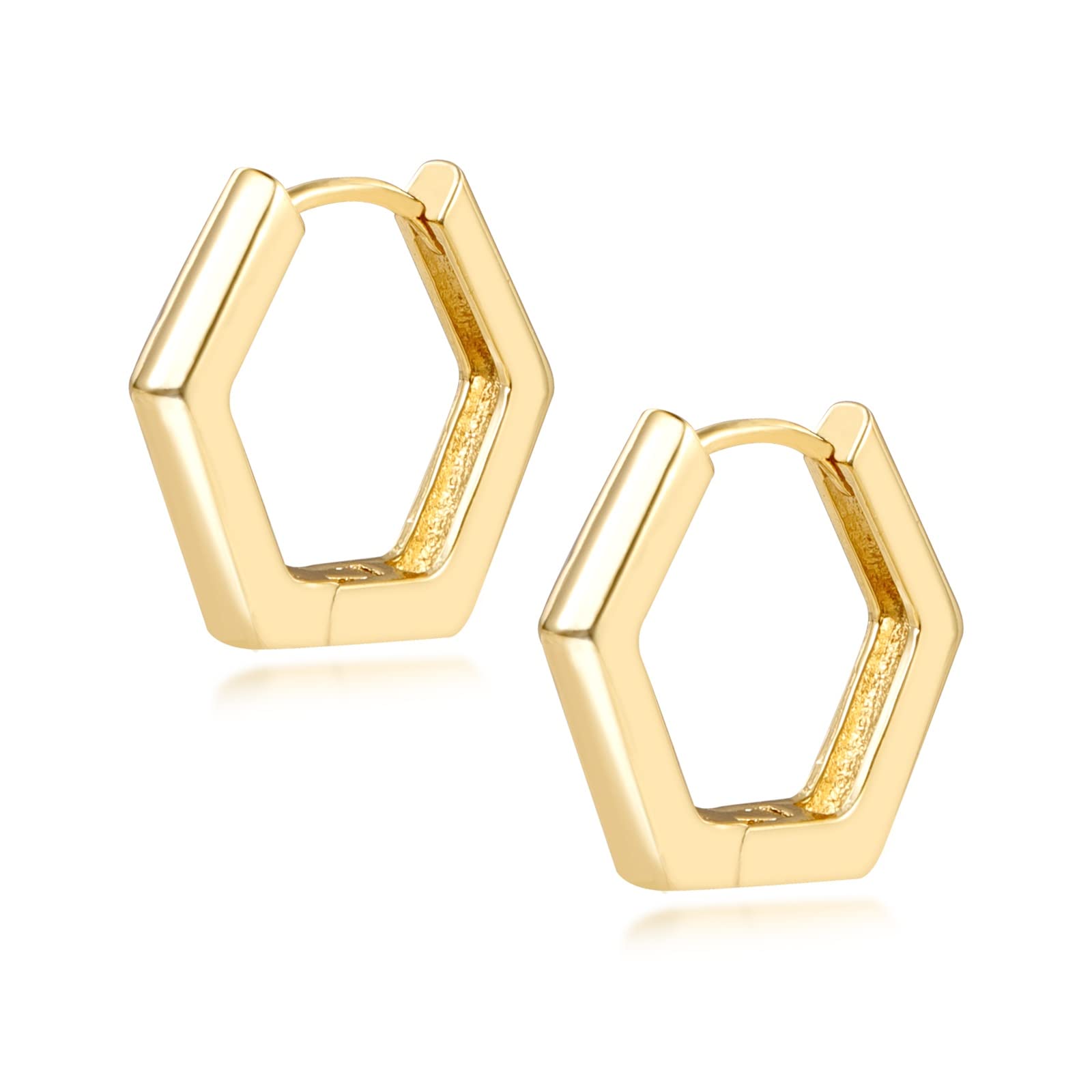 ALEXCRAFT Orecchini Donna Argento 925 a Cerchio Oro Placcato 14K/ Oro Bianco Cerchietti Piccoli con Confezione