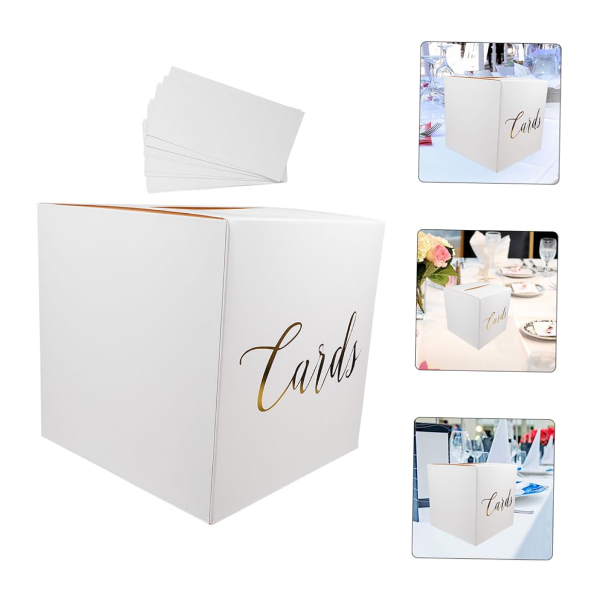 GLEAVI 4 Sätze Hochzeitskartenbox Teiliges Geschenkkartenbox für Hochzeiten Weiße Kartenbox mit Gratulationskarten Stilvolle Sammelbox für Erinnerungen