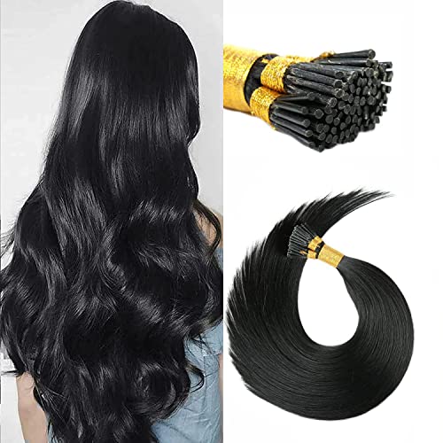 I Tip Hair Extensions Human Hair Black Hair Extensions I Tip Human Hair Pre Bonded Hair Extensions Real Human Hair Invis