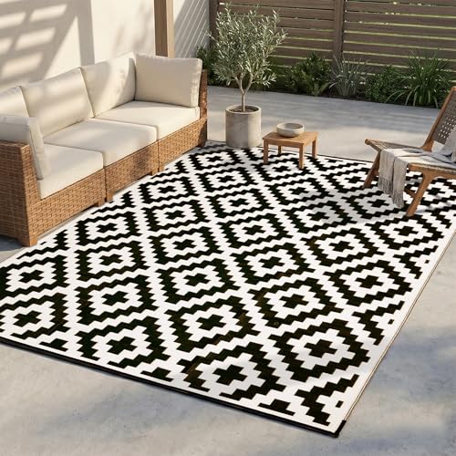 FH Home Outdoor Camping Rug - Waterproof, Fade Resistant, Reversible