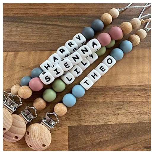 Personalized Silicone Pacifier Clip with Name Custom Name Stroller Clip Holder for Girls Boys
