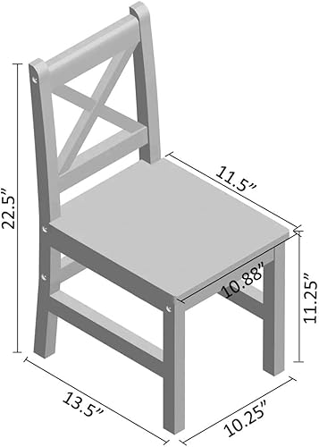 Miniatura 2 de eHemco Silla infantil con respaldo en X de madera maciza, color café, juego de 2