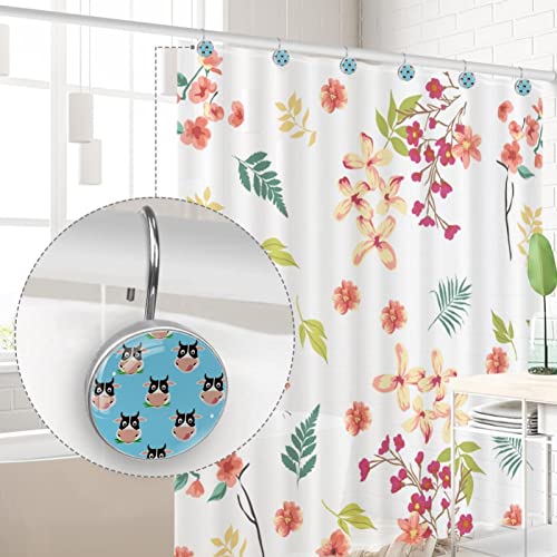 Crochets rideau de douche en acier inoxydable avec decors vaches durables - 5