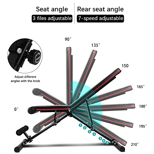 Onetwofit Adjustable Weight Bench, Exercise Workout Bench For Home Gym Work Out, Foldable Lifting Benches With 7 Adjust Angles To Incline Decline Flat Abdominal Arm Strength Training Exercise #TOP2