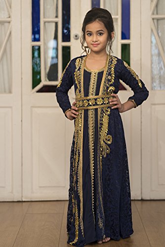 Robe fille bleue 4-5 ans vêtement coton été manche courte - 2