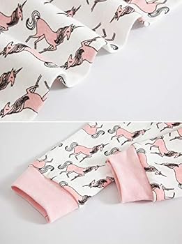 TEDD Kerstpyjama-set voor meisjes, peuterkleding, nachtkleding, dierenprint, nachtkleding, winter, lange mouwen, pyjama, 2-delige outfit, kerstcadeau voor kinderen, 03 Eenhoorn, 6-7 jaar