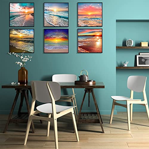 Zynery 9 Pack Diamond Painting Kits For Adults, 5D Round Drill Landscape Sea Sunrise Diamond Art Kits For Kids, Gem Art With Tools For Home Wall Decor Birthday Gift (12X12In) #TOP4