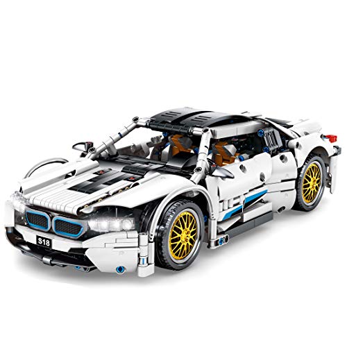 Foxcm Technik Sportwagen für BMW I8, Technic Auto Modellbausatz, 1200 Teile Bausteine Kompatibel mit Lego Technik – Bild 6