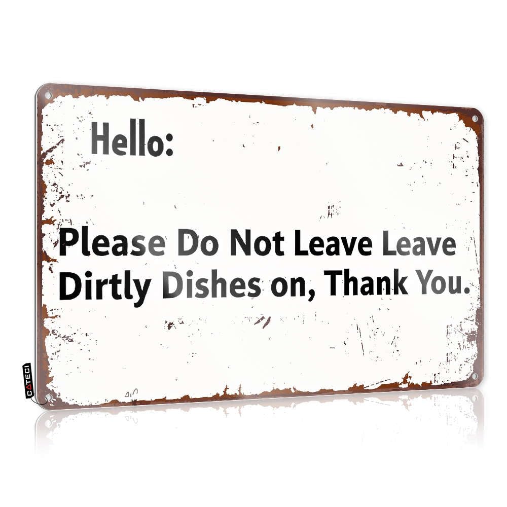 Funny Bedroom Decor Please Do Not Leave Dirty Dishes On. Thank You. Tin Sign Bar Sign For Outdoor Bar Bedroom Door Sign(30X40CM)
