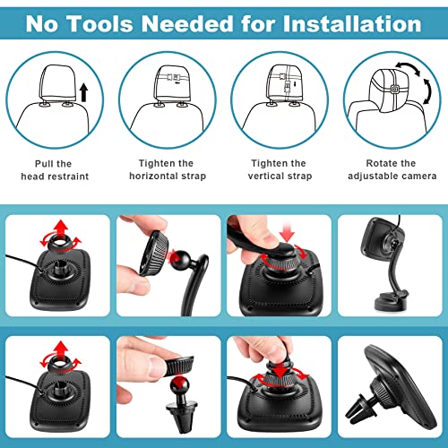 1080P Baby Car Mirror, Shybaby 4.3'' Baby Car Camera Monitor 170° Wide View, Hd Night Vision Function And Reusable Sucker Bracket, Safety Rear Facing Car Set Camera Infants Kids Toddlers Black #TOP4