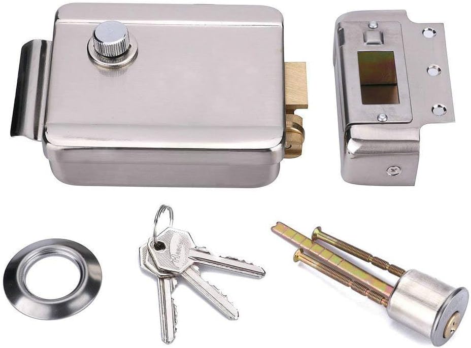 Electric Electronic Door Lock for Video Intercom Door Phone Vidoe doorbell DC 12V Stainless Steel E-Lock Support Wooden Glass Metal Fireproof Door