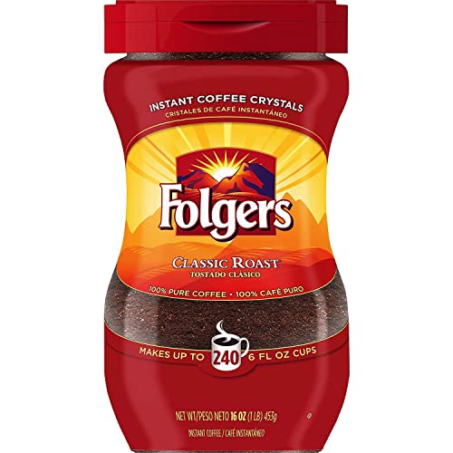 Folgers Instant Coffee Crystals, Classic Roast, 16 Ounce #TOP10