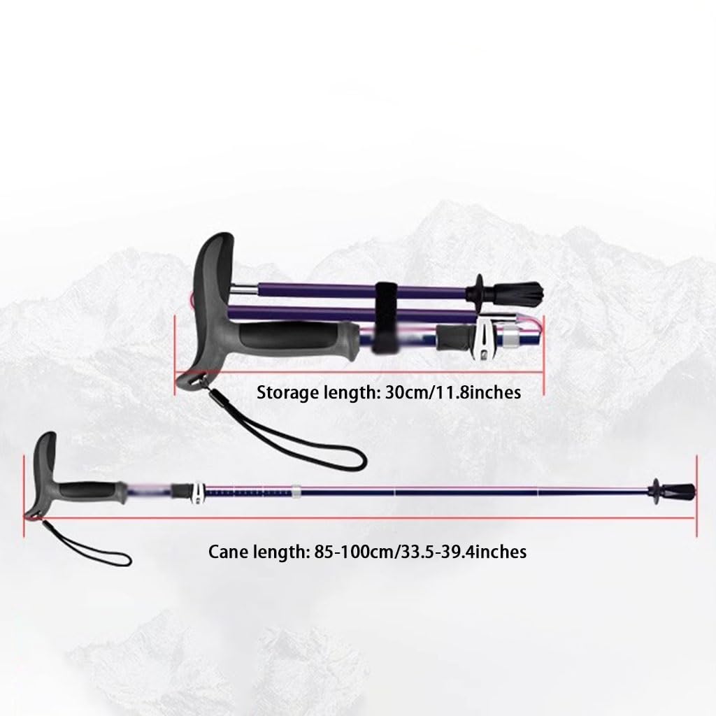 Bastones De Trekking Ultraligeros De Fibra De Carbono, con Sistema De Bloqueo De Perilla, Bastones De Trekking Plegables Y Compactos, Bastones De Trail Running para Principiantes