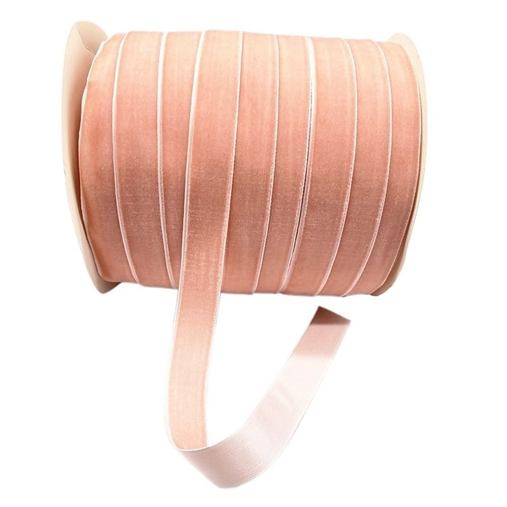 WEITINGKKK Ribbons for Gift Wrapping, Wide Single Face Velvet Ribbon Roll 20mm Party Multicolor 5 Yards(Light Pink)