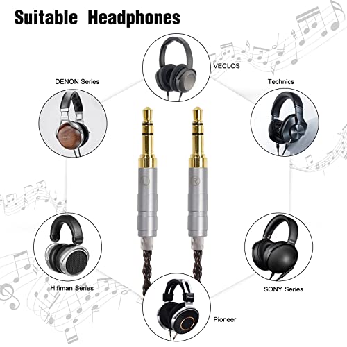 Image of okcsc Replacement Upgrade Cable for Hifiman HE400SE /Edition XS /SUNDARA /HE560 /HE-350 /HE1000 Headsets,8 Core OFC Audio Cable Dual 3.5mm Headphone Output Cable for Stock 4 Feet Length 4.4mm Plug