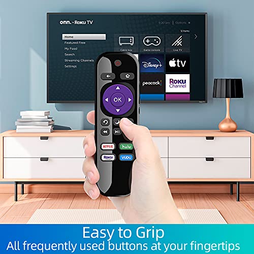 Image of Gvirtue Replacement Remote Control Compatible for All Onn Roku Smart TV, Universal for Onn Roku TV Remote, for 24 inch 32 inch 40 inch 43 inch 50 inch 55 inch 58 inch 65 inch 70 inch Roku TV with Netflix Hulu Vudu Button