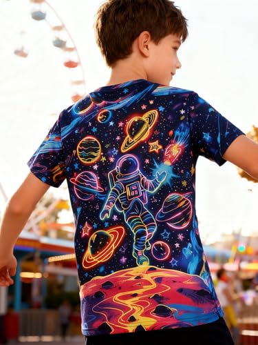 Image of uideazone Tshirts for Boys Kids Short Sleeve T-Shirt 3D Graphic Tee Shirts Tops Clothes 4-16 Years