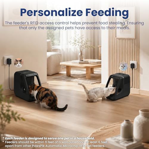 Automatic Microchip RFID Cat Feeder, 16-Cup, Black | ISO Microchip & PawsPik RFID Tag Compatible, App Control, Portion Control, Personalize Feeding - Image 5