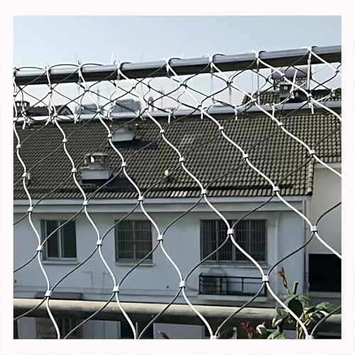 Red de cuerda de acero inoxidable flexible multifuncional para protección industrial, construcción, seguridad, transporte y agricultura, 12 x 2 m, malla resistente