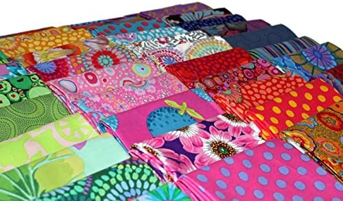 Fields 10 Fat Quarters - Kaffe Fasset Collections by Free Spirit Floral Flowers Flower Botanical Geometric Pattern Assorted Quality Quilters Cotton Fabrics