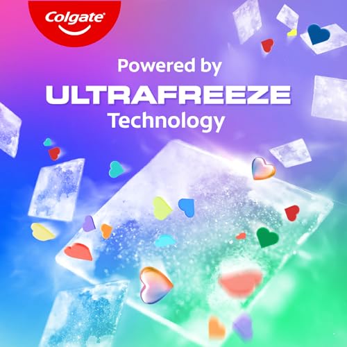 Image of Colgate MaxFresh Rainbow Fresh Gel Toothpaste, with Heart Shaped Cooling Crystals, Triple Mint Flavour, and Ultrafreeze Technology for Intense Freshness, 100g