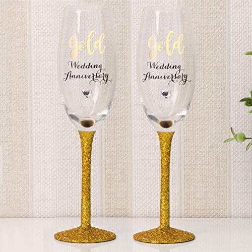 Widdop & Co Celebrations - Copas de champán (2 unidades), color dorado