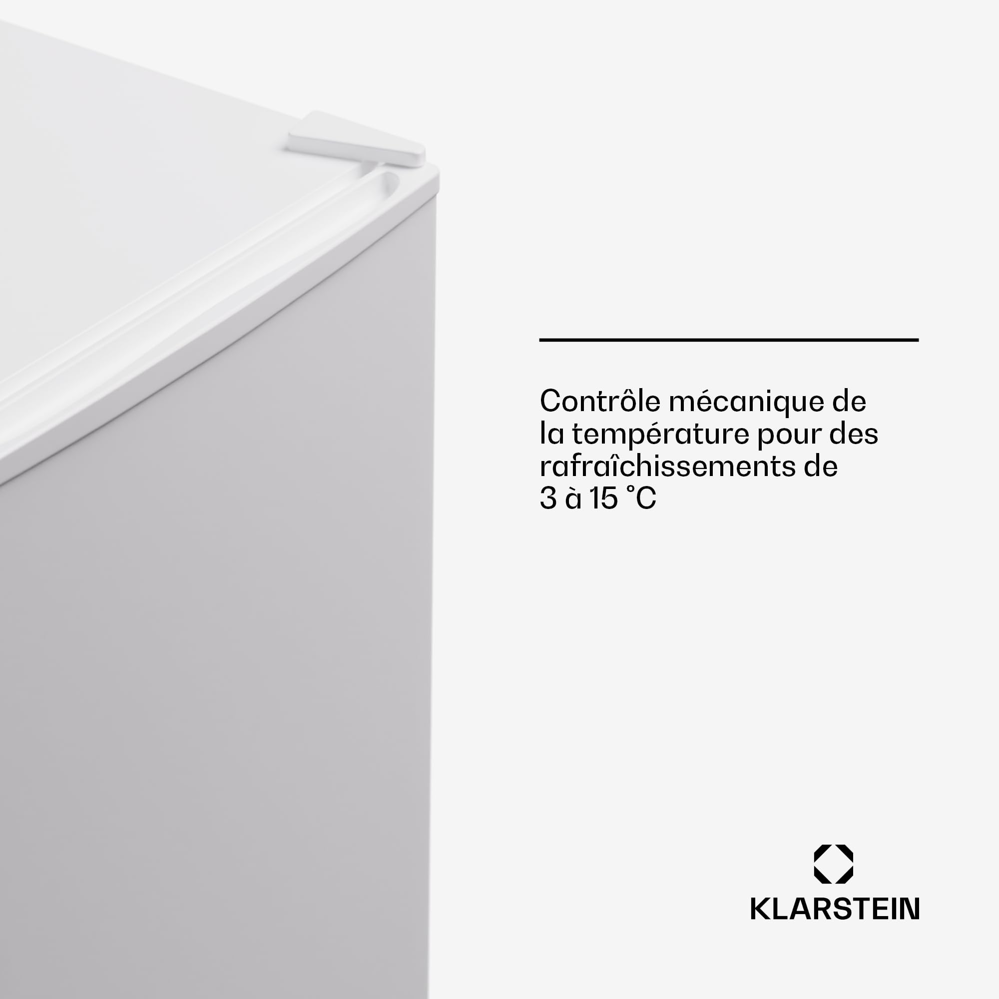 Klarstein réfrigérateur, mini-réfrigérateur avec porte vitrée, 68 L pour boissons, snacks et cosmétiques, petit et silencieux, clayettes réglables, petit pour soins de la peau