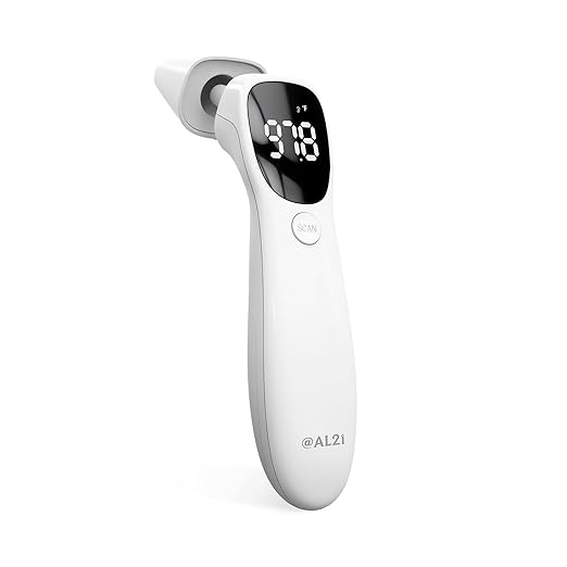 Dual Mode Thermometer for Adults, Kids, and Babies – Infrared Digital Forehead and Ear Thermometer FSA/HSA Eligible, No Touch with Fever Alarm and Fast Results
