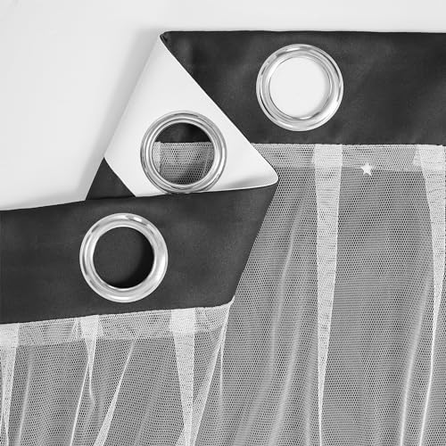 Image of XiDi Curtains for Bedroom Decor, Rainbow Black 52 /90 /1
