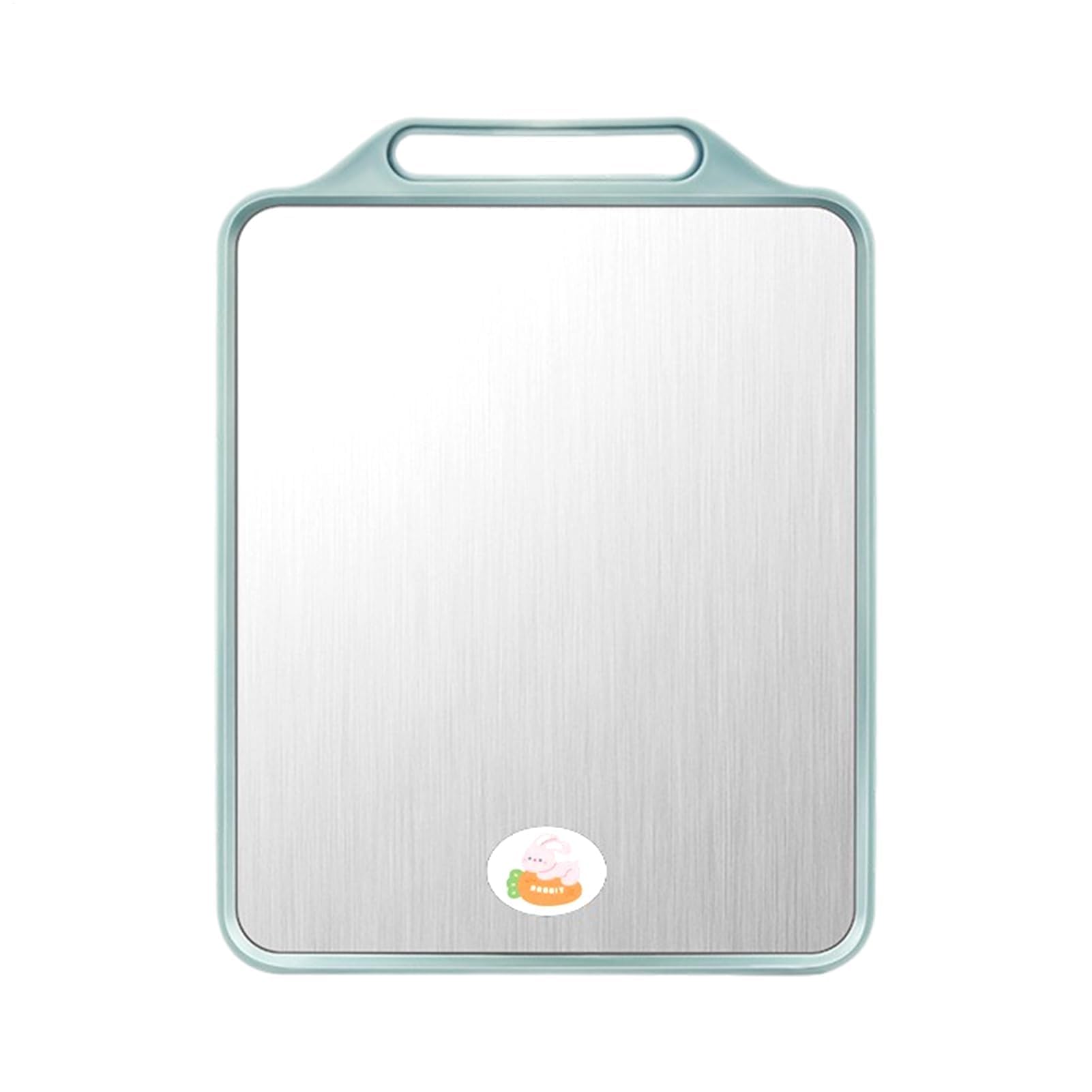 Tagliere in acciaio inox – Tappetino da taglio double-face con manico per la preparazione della cucina, ideale per carne, verdure, pane, campeggio e uso commerciale