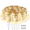 Areful LED Rope Lights, 16.4ft Waterproof Connectable Strip Lighting, 3000K Soft White, Indoor Outdoor Mood Lighting for Home Christmas Holiday Garden Patio Party Decoration
