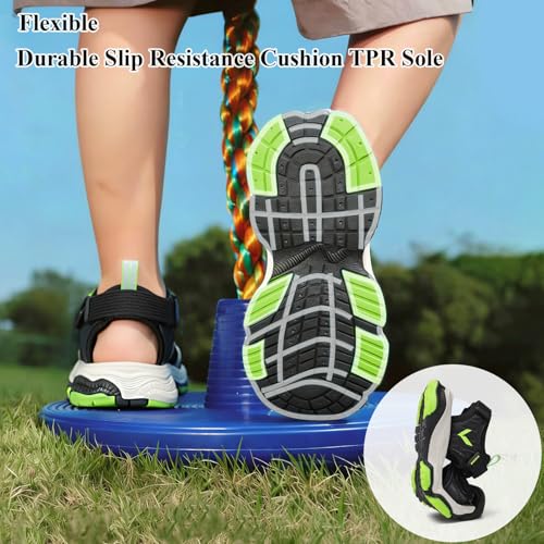 Image of JMFCHI Boys Girls Sports Sandals Summer Kids Closed Toe Outdoor Sandals Athletic Water Shoes Sandals Child Pool Beach Sandals Quick Drying Slip Resistant