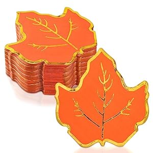 100 Fall Paper Napkins Maple Leaf Gold Foil Disposable Cocktai Napkins Fall Party Paper Dinner Napkins for Autumn Harvest Thanksgiving Party Supplies Table Dinnerware Decoration