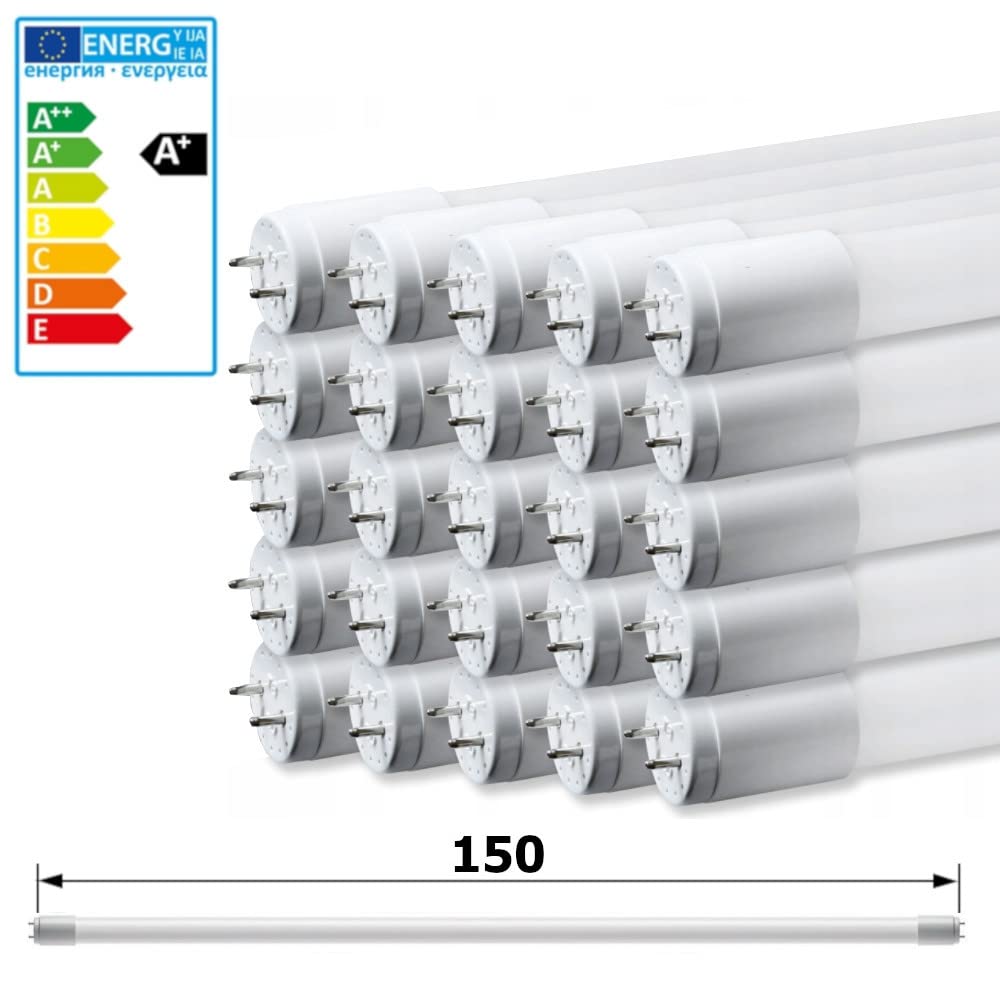 25er pack LED Leuchtstoffröhre 150cm GLAS T8 G13 24W Neonröhre Röhre Lampe Röhren Tube… (Warmweiß)