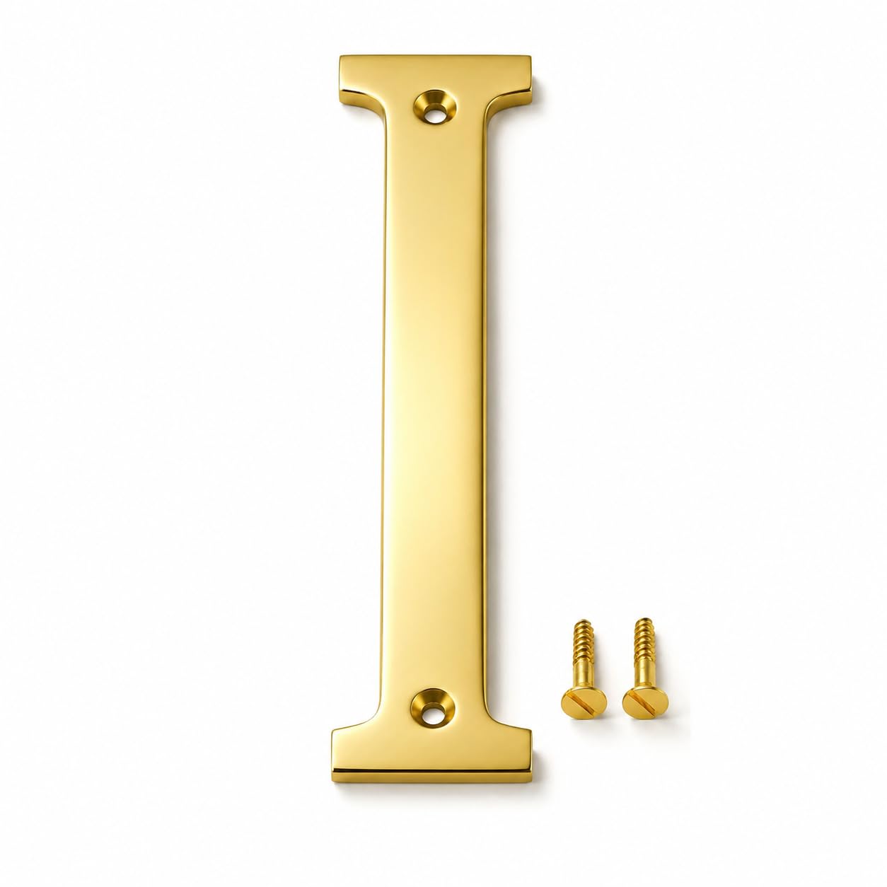 6 Inch Brass Letter I with Screws | Solid Brass Alphabet Letter I for Home, Office & Hotel Name Plate | Golden Finish Metal Letter for Door, Wall & Gate | Easy Wall Mount Hardware Included-image-20