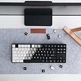 mintcaps Double Shot Keycaps, White Black Keyboard Caps Set Cherry Profile, Custom Mechanical Keycaps 121 Keys for 60 75 100 Percent Keyboard