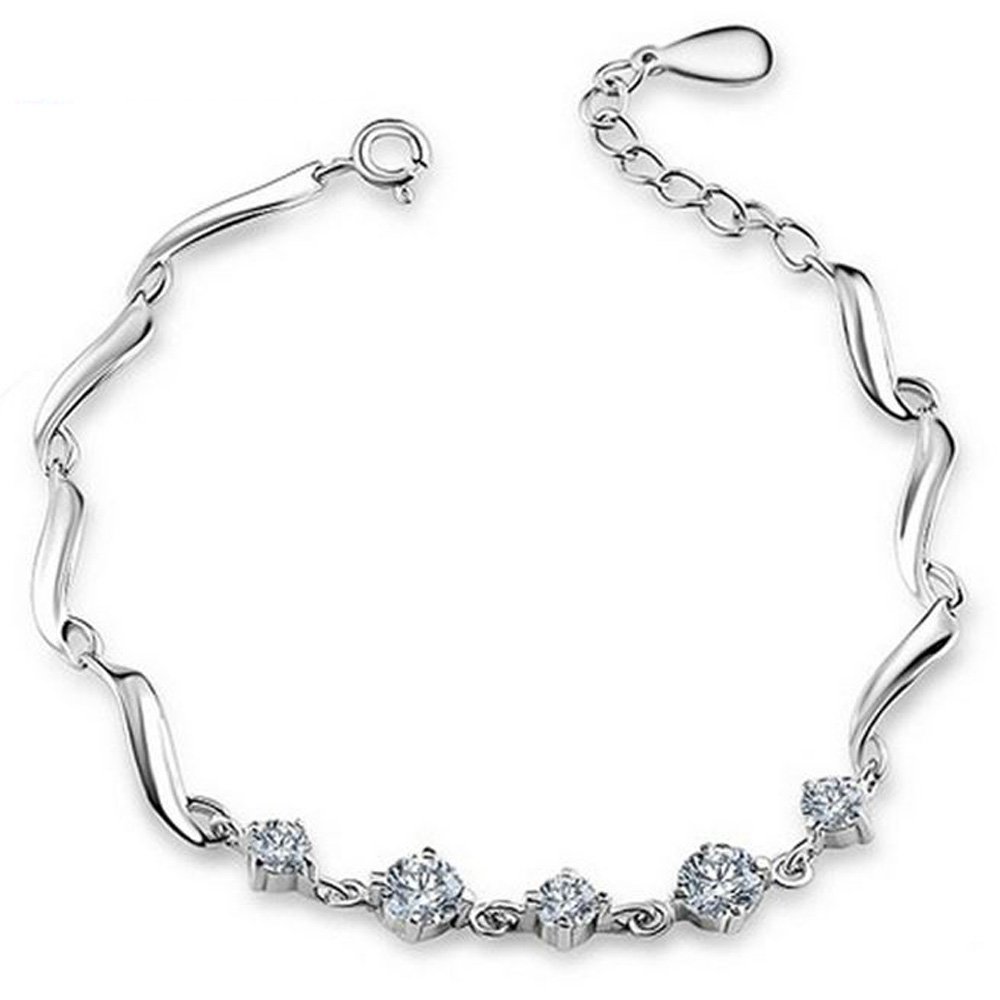 Amazon.co.jp: ブレスレット レディース/豪華5粒 ブレスレット 