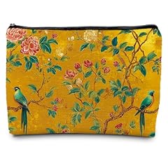 Yellow Chinoiserie flowers and birds