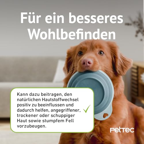 PetTec® Algenöl Hund & Katze [Omega-3 ALGENÖL VEGAN] - Omega 3 für Katzen und Hunde - Fellpflege Katze Vitamine - Mittel gegen Schuppen bei Katzen - Katzenpflege und Hundepflege (300ml Pumpflasche)
