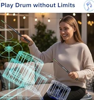 Electronic Drumsticks, Air Drumsticks with Wireless Sensors, Play Drums Anywhere, Portable Digital Drum Sticks for Adults, Gift for Drummers & Music Lovers