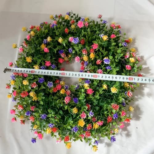 Huoshanpu 1Pc Large 17In Artificial Flower Leaves Wreath, Plastic Green Leaves Wreath, Round Wreath For Front Door Hanging Wall Window Wedding Party Decor #TOP6