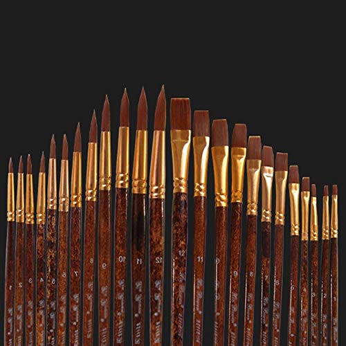 Set de pinceaux aquarelle manche argento de 12 pièces en nylon pour création artistique - 8