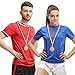 Juvale Medals for Awards & Trophies - Award Ribbons & Prizes for Adults - 12 Pack, 1.5-Inch Gold Olympic Style with Red, White & Blue Neck Ribbons - Participation & Winner Medals for Kids