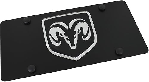 Eurosport Daytona - Compatible con placa de matrícula enmarcada Dodge Ram en acero negro