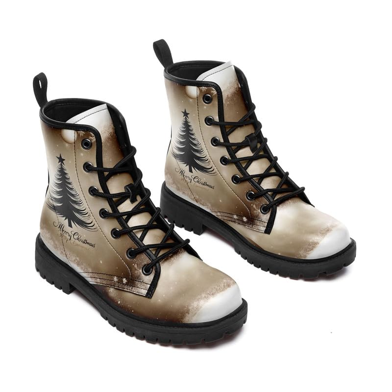 Christmas Unisex Combat Boots Lightweight Non-Slip Ankle Booties Holiday Santa Winter Footwear for Men, Women,Big Kids3
